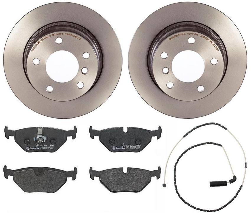 BMW Brembo Brake Kit - Pads and Rotors Rear (280mm) (Low-Met) 34356757896 - Brembo 1534494KIT